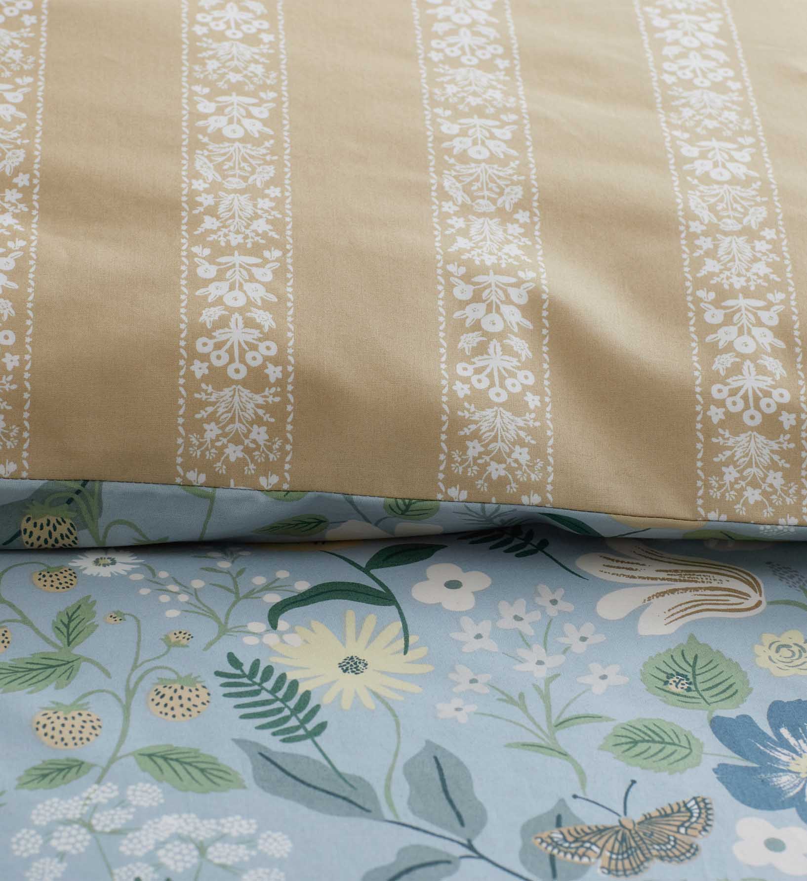 Percale Duvet Cover - Strawberry Fields Slate