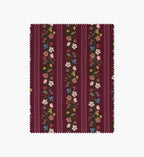 Floral Trellis Stripe Cotton Fabric - Burgundy