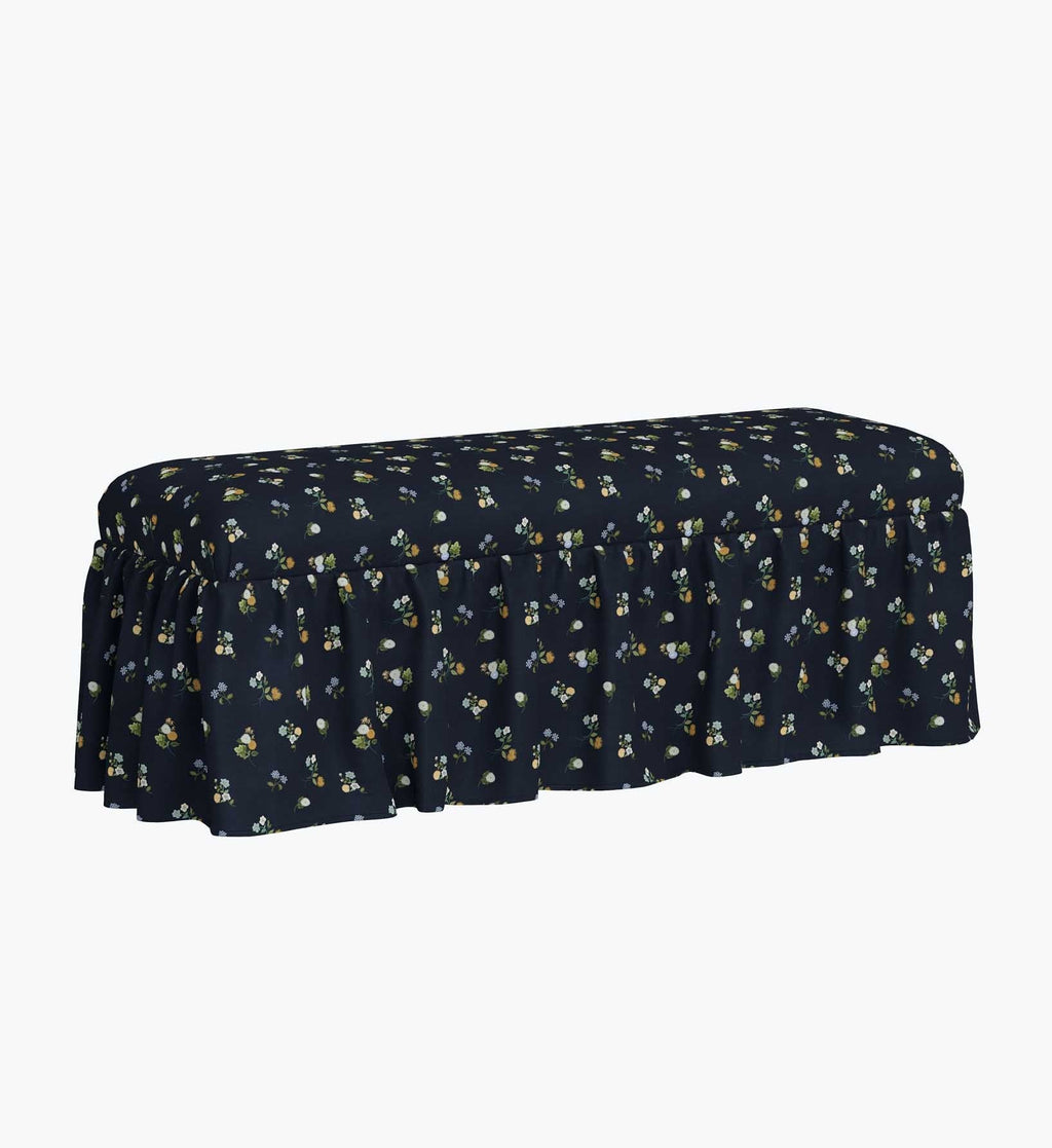 Surrey Dining Bench - Ditsy Dahlia Navy