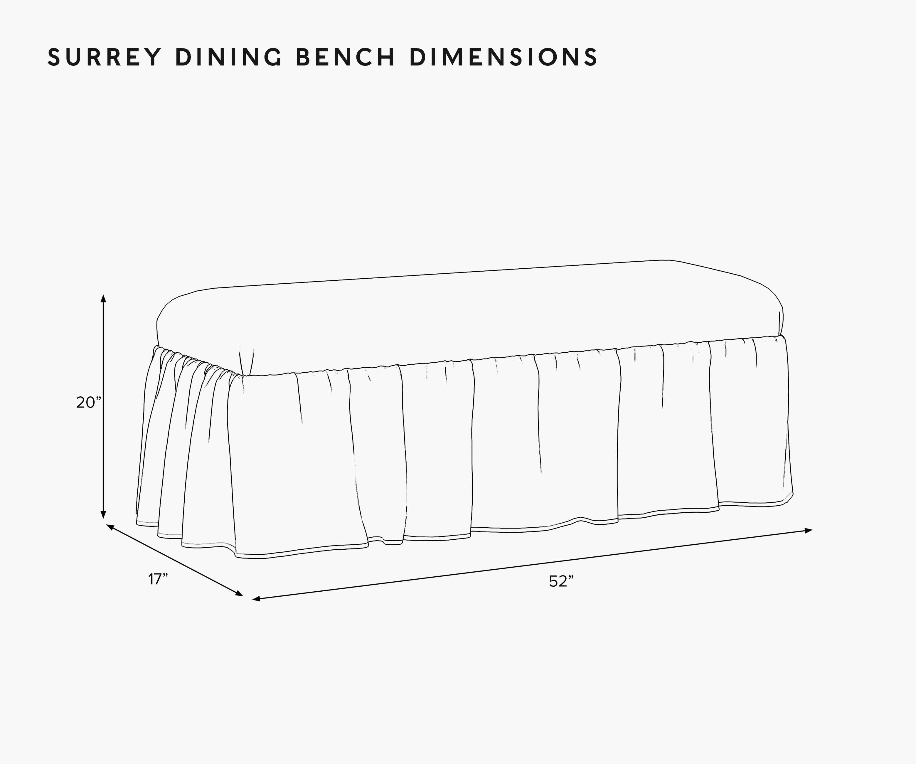 Surrey Dining Bench - Ditsy Dahlia Navy