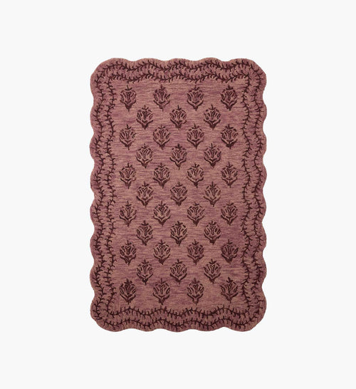 Lisette Wool Hooked Rug - Plum